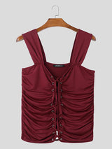 Mens Drawstring Cropped Sleeveless Tank SKUL04269