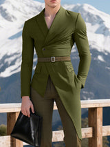 Men's Irregular Hem Long Sleeve Blazer SKUL23888