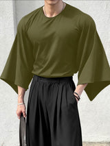 Men's Minimalist Loose Crew Neck Long Sleeve T Shirt SKUL41457