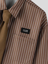 Men's Striped Floral Casual Short Sleeve Shirt SKUL29603