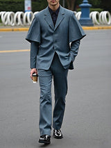 Men's Faux Two-Piece Striped Casual Two Pieces Outfit SKUL32032