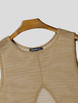 Men's Avant-Garde Split Back Textured Tank SKUL54717