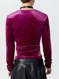 Mens Cutout Velvet Long Sleeve Bodysuit SKUK39456