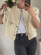 Men's Solid Color Chanel Style Long Sleeve Jacket SKUL40292