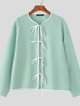 Men's Contrast Tie Long Sleeve Cardigan SKUL50118