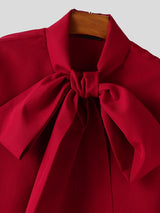 Men's Bow Tie Long Sleeve Shirt SKUL37606