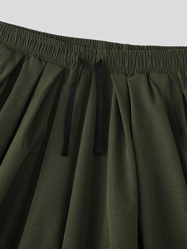 Men's Solid Pleated Loose Casual Pant SKUL32854