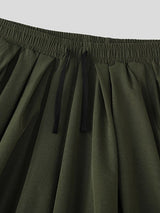 Men's Solid Pleated Loose Casual Pant SKUL32854