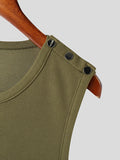 Mens Solid Metal Button Shoulder Knit Vest SKUK14452