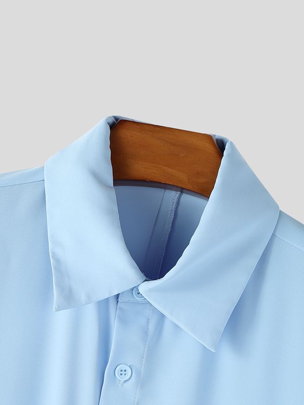 Men's Deconstructed Long Hem Floor Length Long Sleeve Shirt SKUL37703