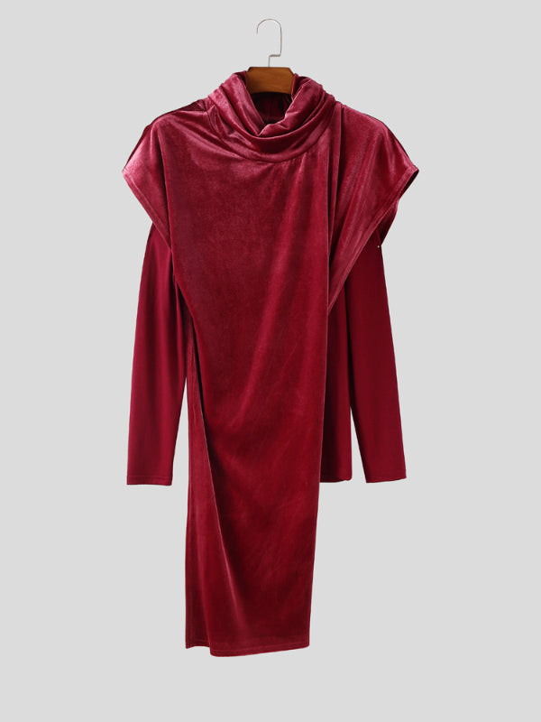 Men's Shawl Textured Long Sleeve T-Shirt SKUL29784