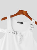 Mens Buckle Deconstruction Design Knit Sleeveless Vest SKUK46356