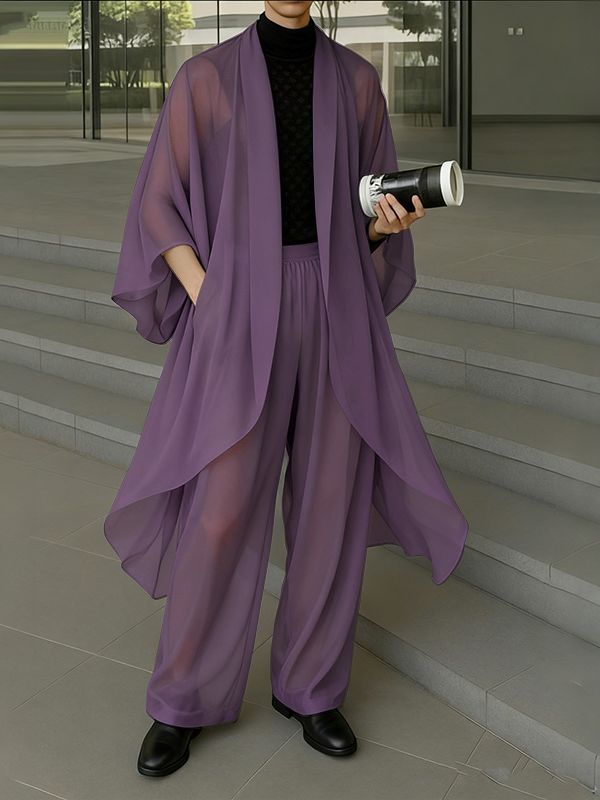 Men's Chiffon Sheer Two Pieces Outfit SKUL39033