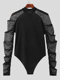 Mens Mesh Patchwork Long Sleeve Bodysuit SKUK37226