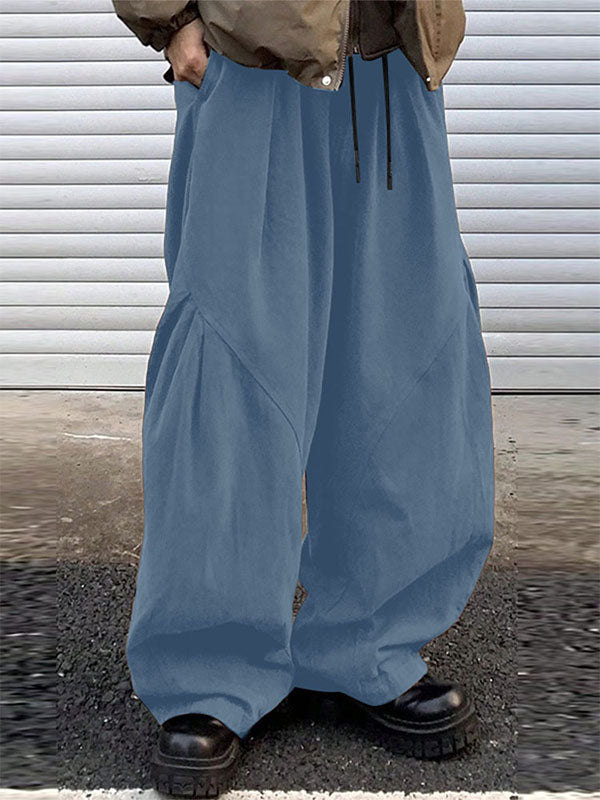 Men's Solid Pleated Wide Leg Pant SKUL30463