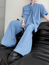 Men's Knotted Tie Casual Two Pieces Outfit SKUL37260