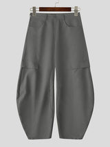 Men's Solid Wide Leg Loose Casual Pant SKUL32986