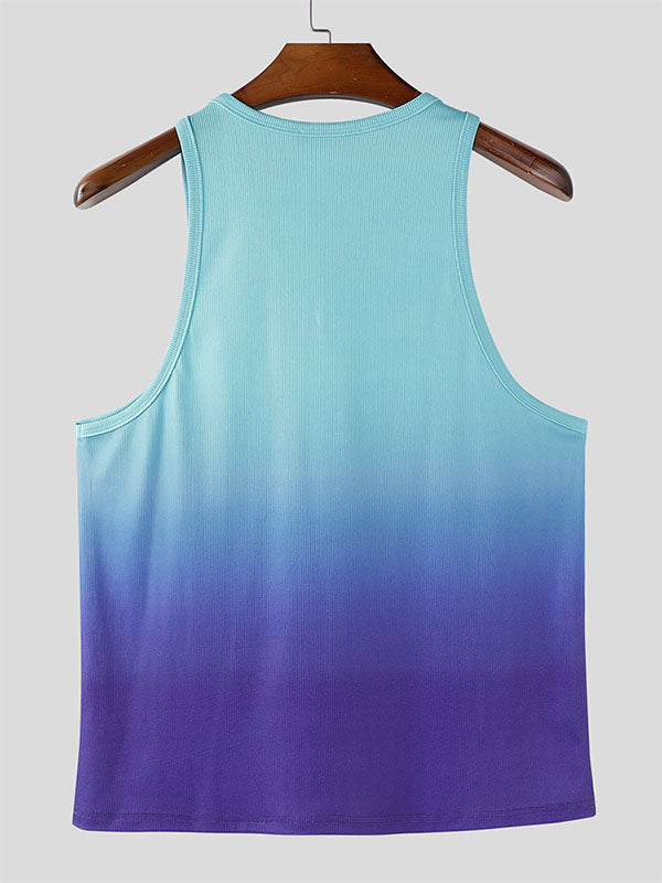 Men's Gradient Knit V-Neck Tank SKUL23577