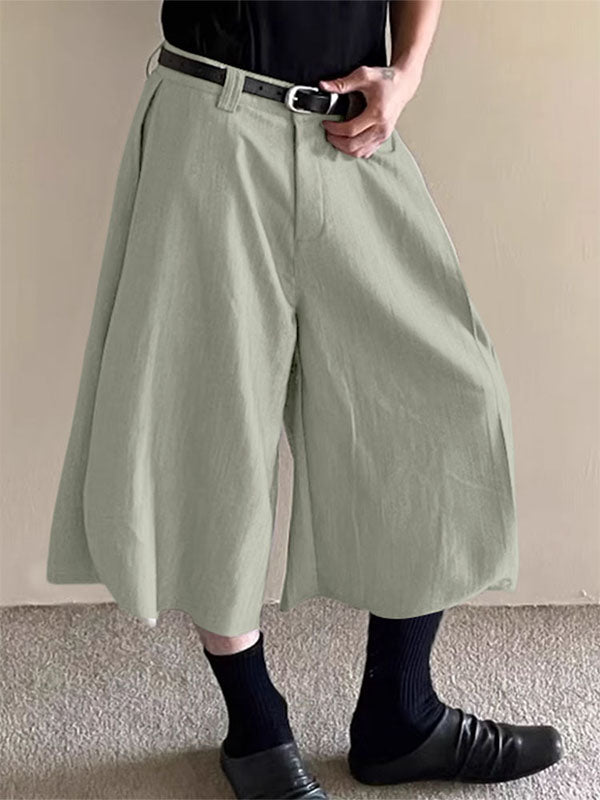 Mens Solid Color Loose Wide-Leg Casual Pant SKUL17898