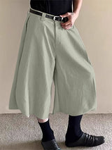 Mens Solid Color Loose Wide-Leg Casual Pant SKUL17898