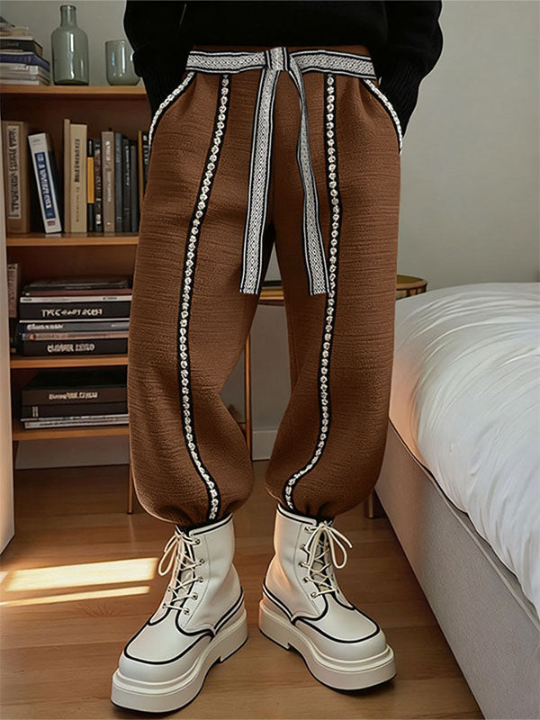 Men's Webbing Patchwork Textured Casual Pant SKUL31997