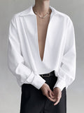 Mens Solid Long Sleeve Casual Shirt SKUK46407