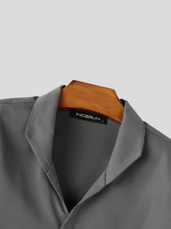 Men's High-Street Avant-Garde Deconstructed Cape Sleeve Stand-Collar Shirt SKUL73456