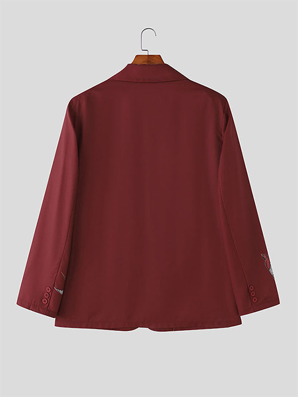 Men's Bird Printed Long Sleeve Blazer SKUL37524