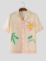 Mens Graffiti Print Short Sleeve Shirt SKUL12955