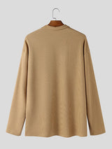 Men's Minimalist Textured Long Sleeve Shirt SKUL46298