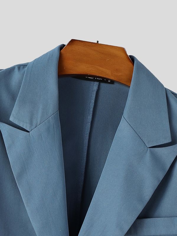 Men's Yuppie Smart-Casual Relaxed Tailored Single-Breasted Long Sleeve Blazer SKUL78170