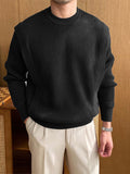 Mens Solid Crew Neck Knit Pullover Sweater SKUK28524