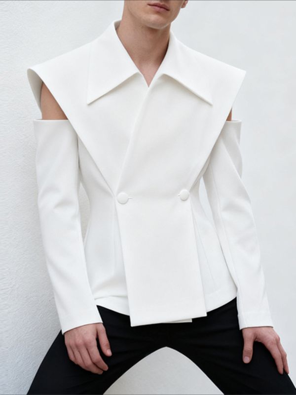 Men's Deconstructed Off Shoulder Casual Blazer SKUL45333