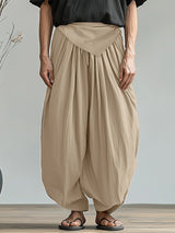 Mens Solid Color Ruched Casual Pant SKUL15368