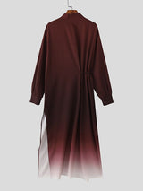 Men's Gradient Long Hem Stand Collar Shirt SKUL40228