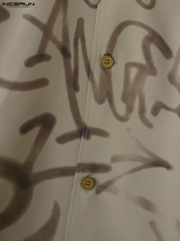 Men's Graffiti Print Contrast Color Two Pieces Outfit SKUL35077