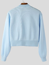 Men's Solid Color Pocket Zipper Cropped Jacket SKUL45377