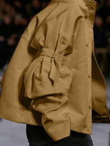 Men's Bow Patchwork Long Sleeve Shirt SKUL35119