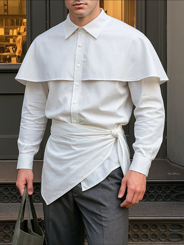 Men's Faux Two Piece Long Sleeve Shirt SKUL42654