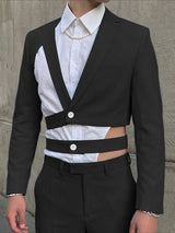 Men's Deconstructed Cutout Lace Up Casual Blazer SKUL52934