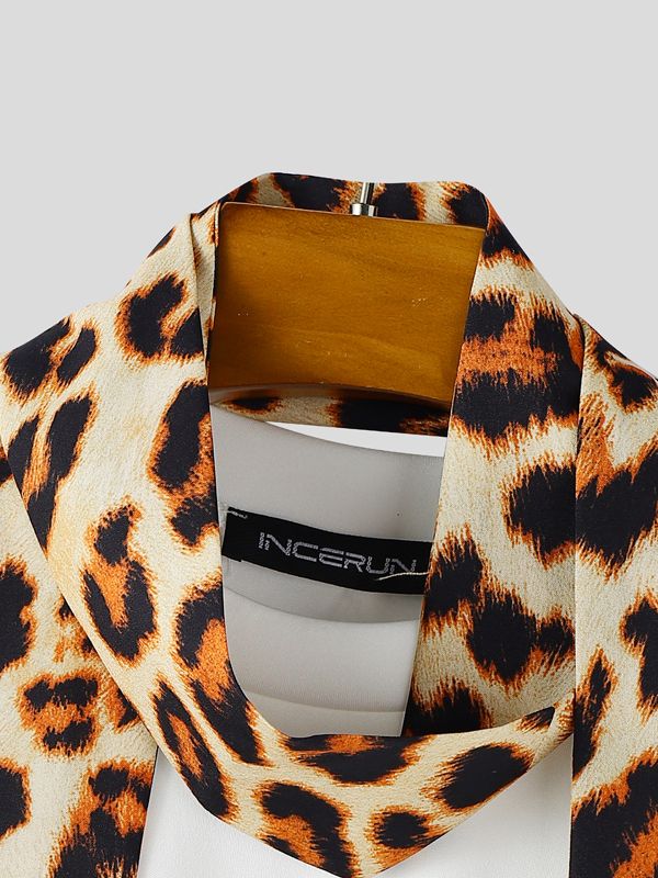 Men's Leopard Print Short Sleeve T-shirt SKUL42401