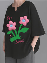 Men's 3D Floral Print Textured Half Sleeve T-Shirt SKUL32865