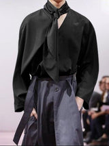 Men's Deconstructed Tie Long Sleeve Shirt SKUL32846