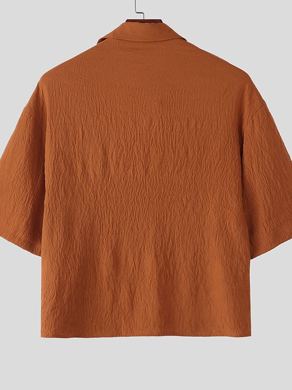 Men's Simple Solid Color Half Sleeve Shirt SKUL38533