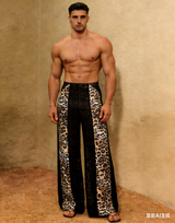 Men's Leopard Print High-Waisted Wide-Leg Pant SKUL66123