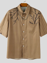 Men's Branch Embroidered Striped Short Sleeve T-Shirt SKUL31893