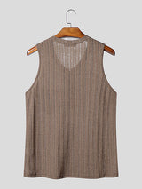 Men's Solid Color Knit Texture Casual Tank SKUL17865