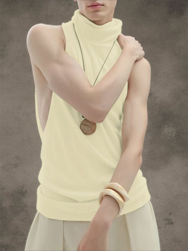 Men's Minimalist High Neck Casual Tank SKUL26220