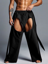 Mens Solid Color Cut-Out Casual Pant SKUK98076