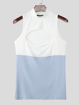 Men's Chest Cut Design Contrast Color Tank SKUL51922